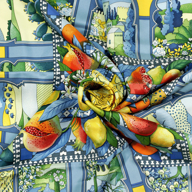 Hermes Scarf "Les Jardins d'Andalousie" by Aline Honore 90cm Silk
