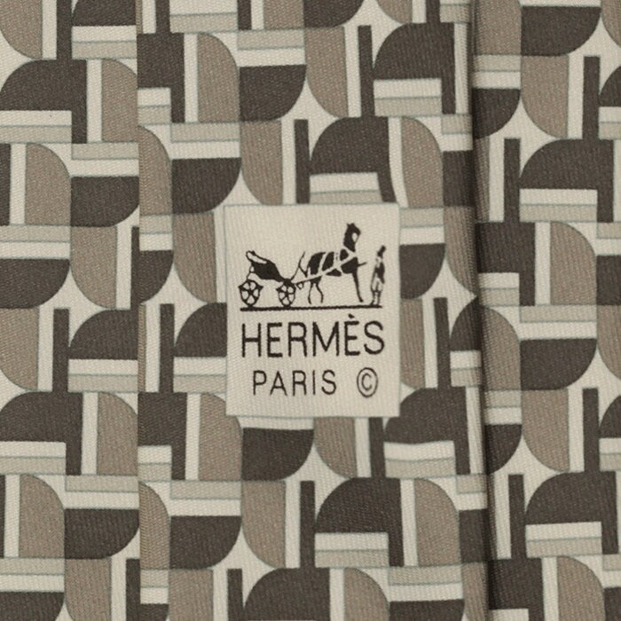 Hermes Men's Silk Tie Geometric Twillpop Pattern 5457 | Necktie Cravate