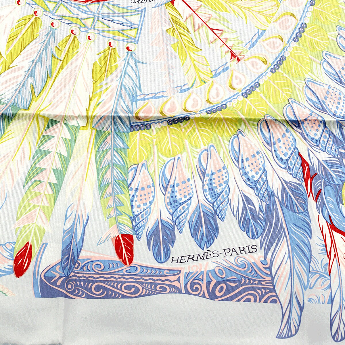 Hermes Scarf "Danse Pacifique" by Laurence Bourthoumieux 90cm Silk