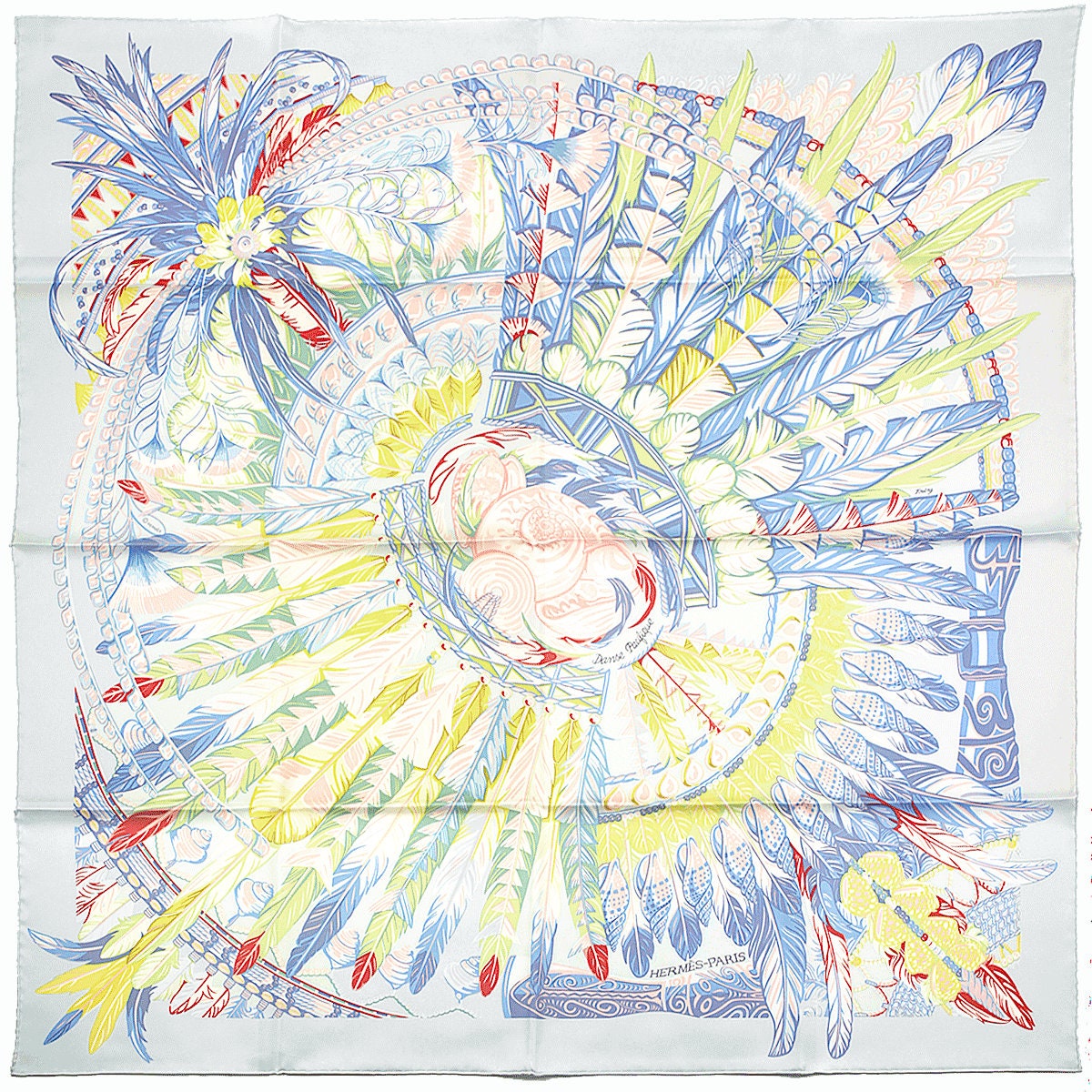 Hermes Scarf "Danse Pacifique" by Laurence Bourthoumieux 90cm Silk