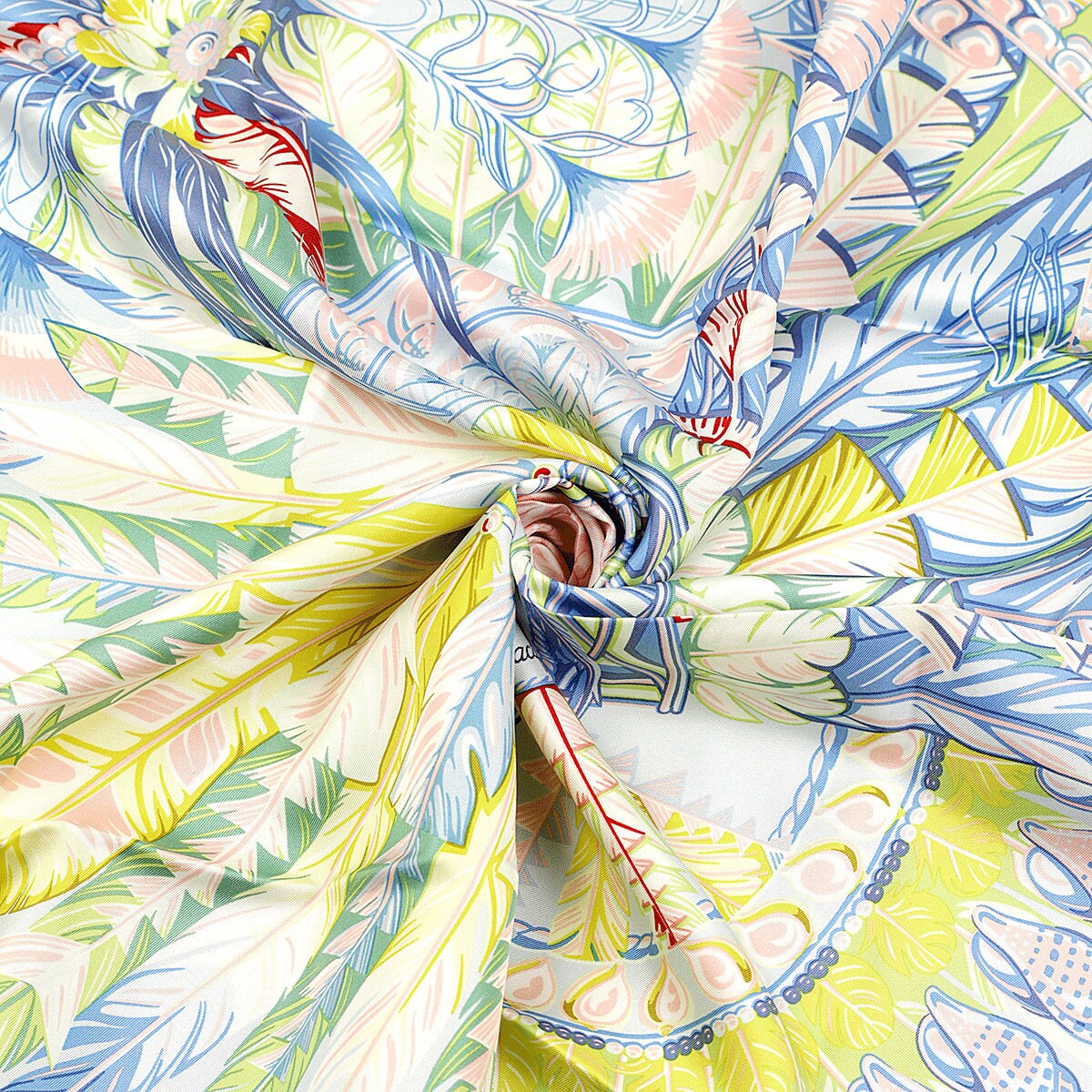 Hermes Scarf "Danse Pacifique" by Laurence Bourthoumieux 90cm Silk