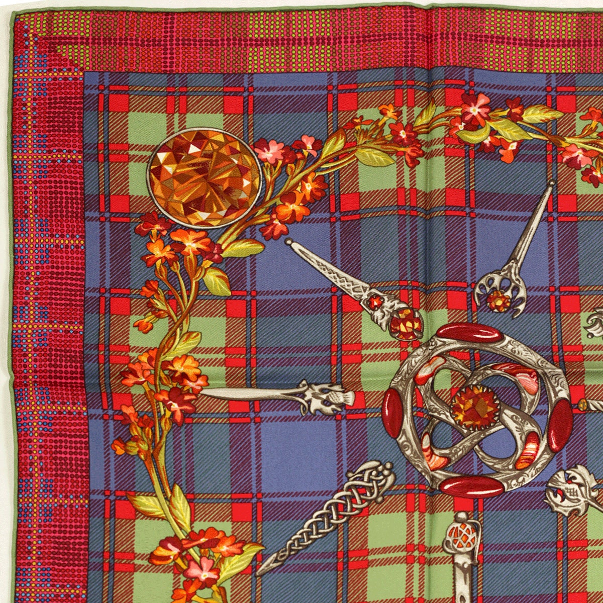 Hermes Scarf "Fleurs d'Ecosse" by Syvia Kerr 90cm Silk | Carre Foulard