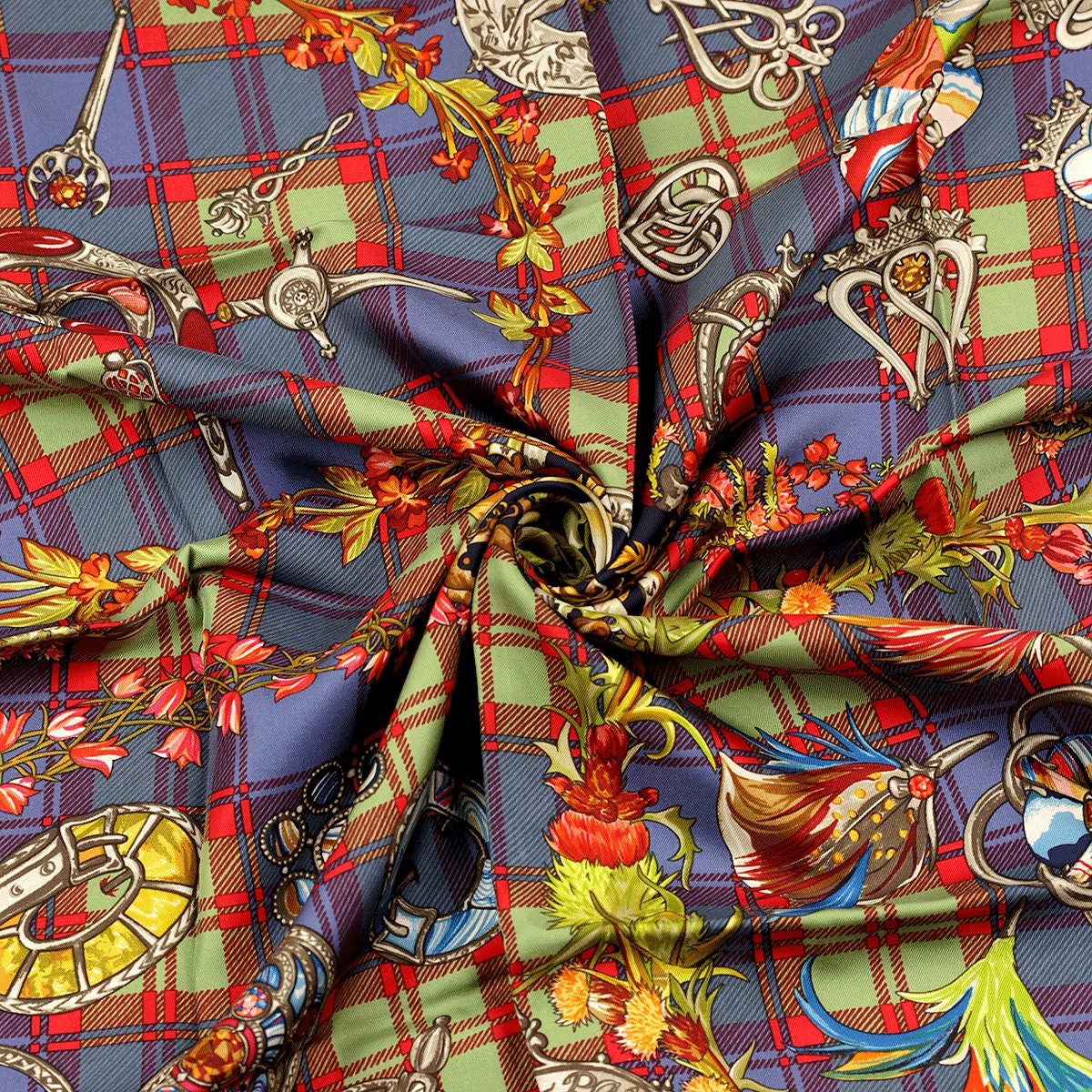 Hermes Scarf "Fleurs d'Ecosse" by Syvia Kerr 90cm Silk | Carre Foulard