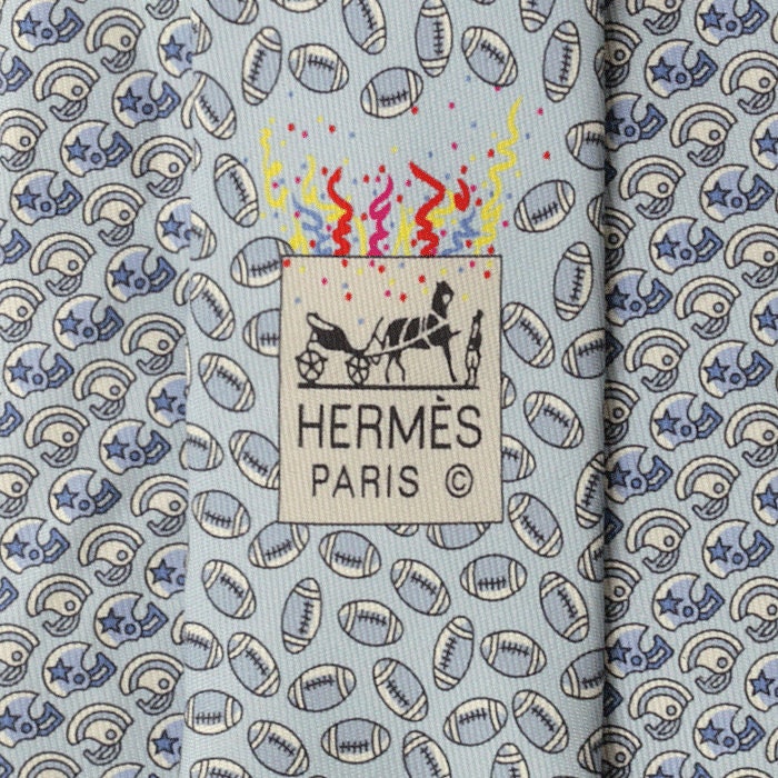 Hermes Men's Silk Tie Football Helmets Pattern 626019 – Exquisite Artichoke