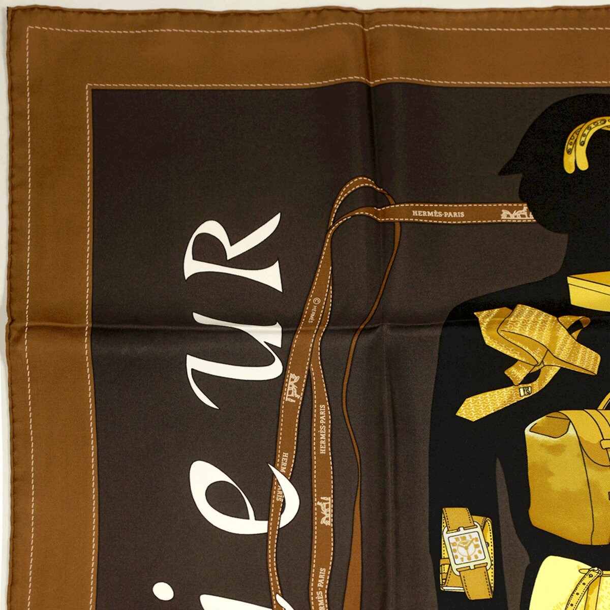 Hermes Scarf "Monsieur et Madame" by Bali Barret 90cm Silk