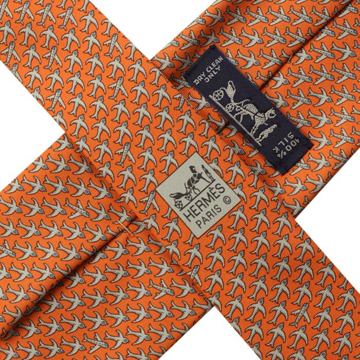 Hermes Men's Silk Tie Birds Pattern 5598 | Necktie Cravate