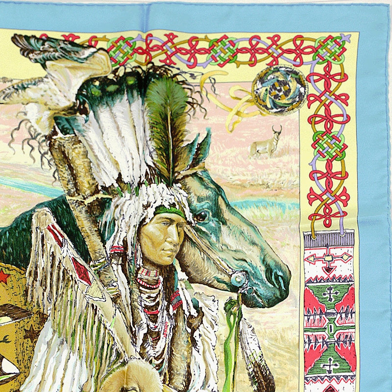 Hermes Scarf "Les Cheyennes" by Kermit Oliver 90cm Silk | Carre Foulard