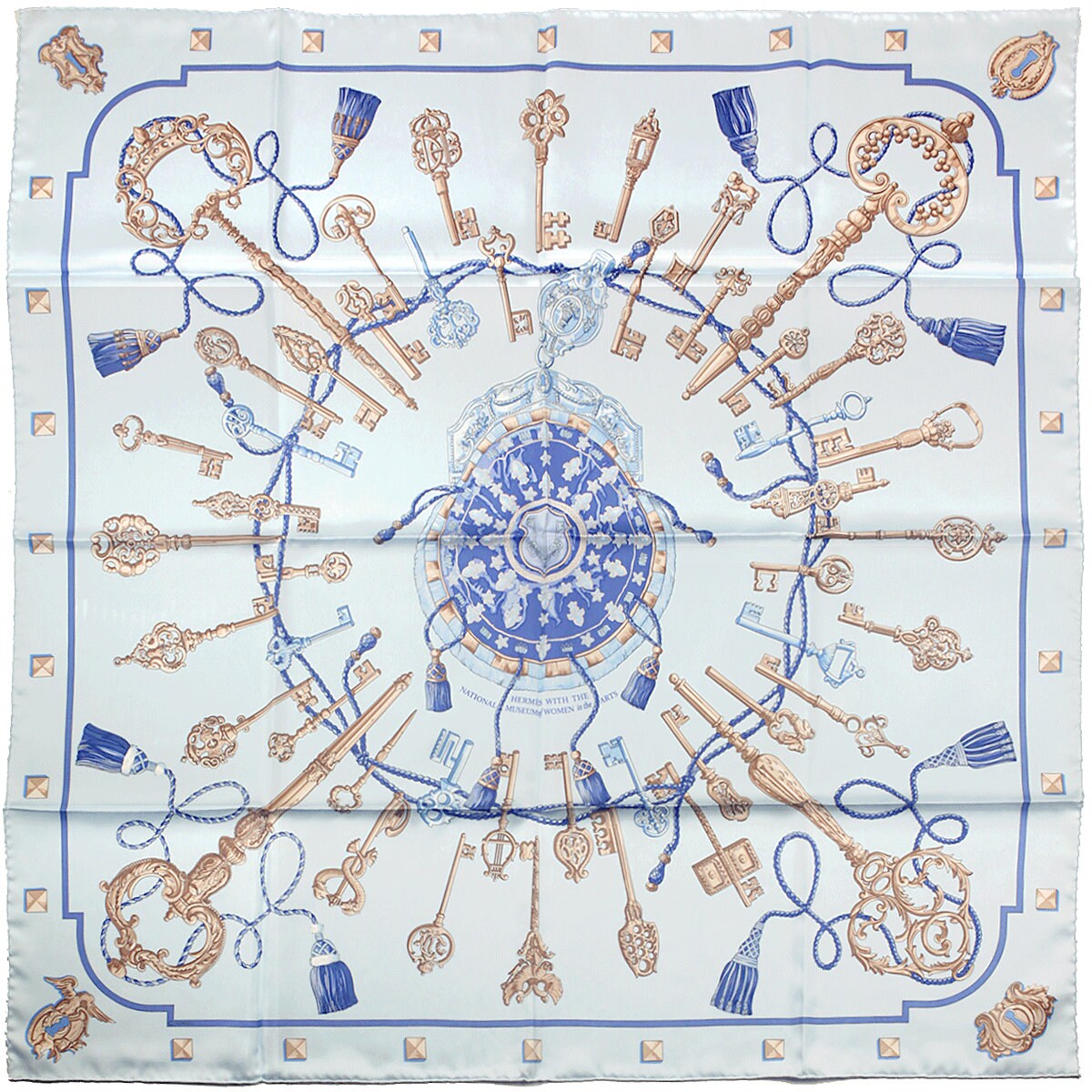 Hermes Scarf "Les Cles" for the National Museum of Women in the Arts by Caty Latham 90cm Silk | Very Rare