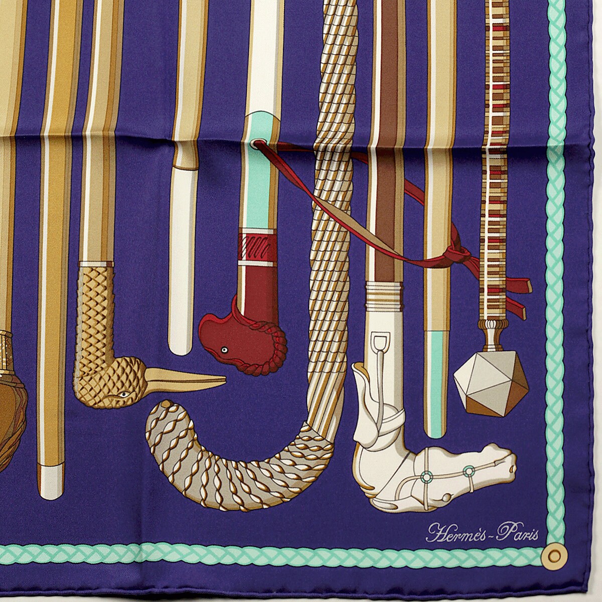 Hermes Scarf "Les Cannes" by Virginie Jamin 90cm Silk | Foulard Carre