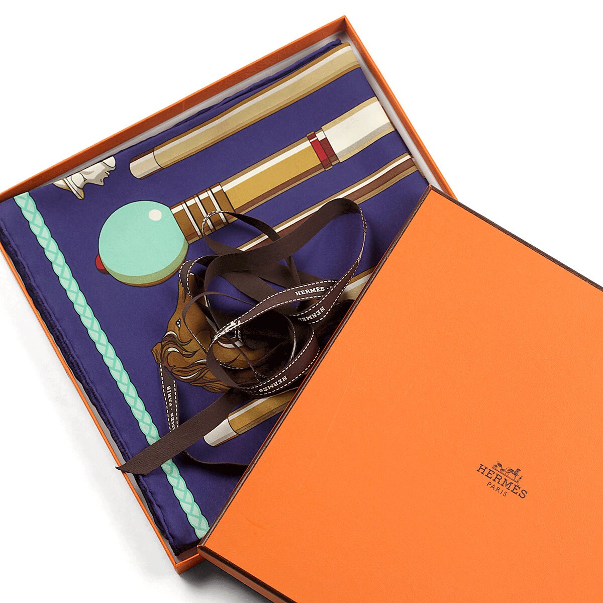 ⭐️美品⭐️Hermès カレ90 CANNES & POMMEAUX スカーフ HERMES エルメス スカーフ カレ90 CANNES & POMMEAUX シルク ネイビー