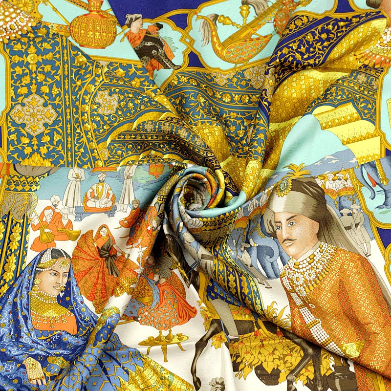Hermes Scarf "Splendeur des Maharajas II" by Catherine Baschet 90cm Silk