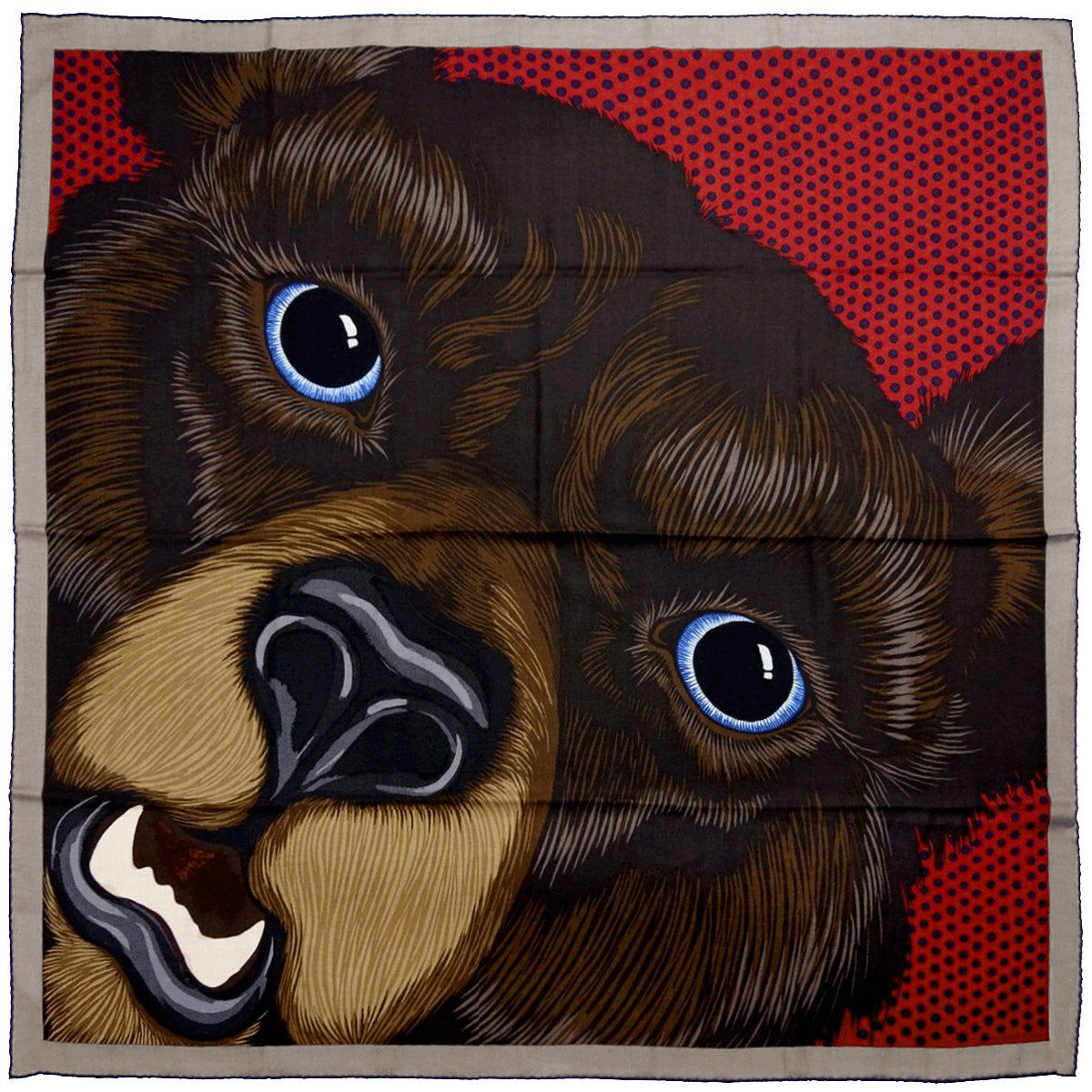 Hermes Scarf "Grrrrr!" by Alice Shirley 100cm Cashmere | Grail