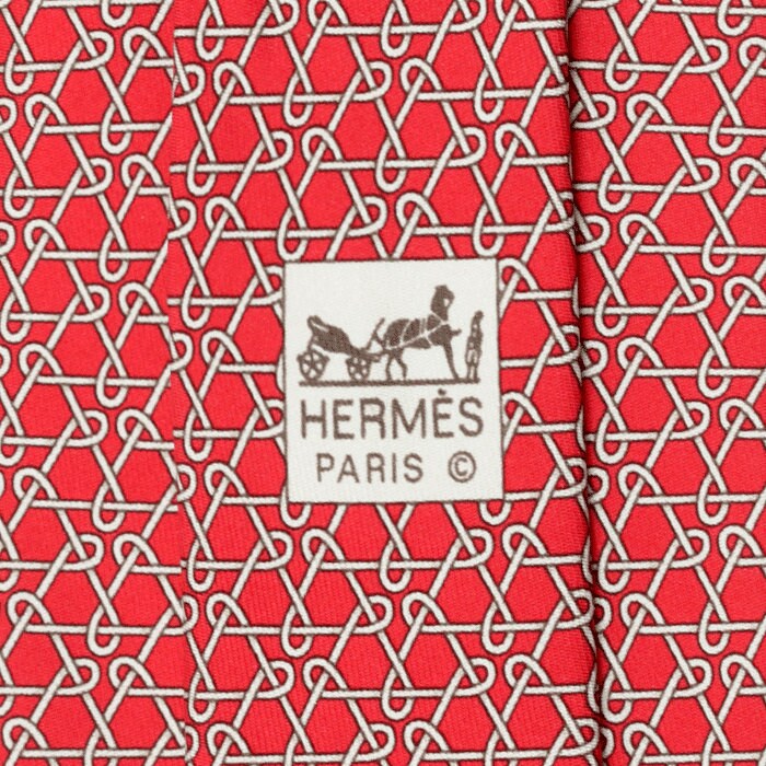 Hermes Men's Silk Tie Geometric Pattern 5338 | Necktie Cravate