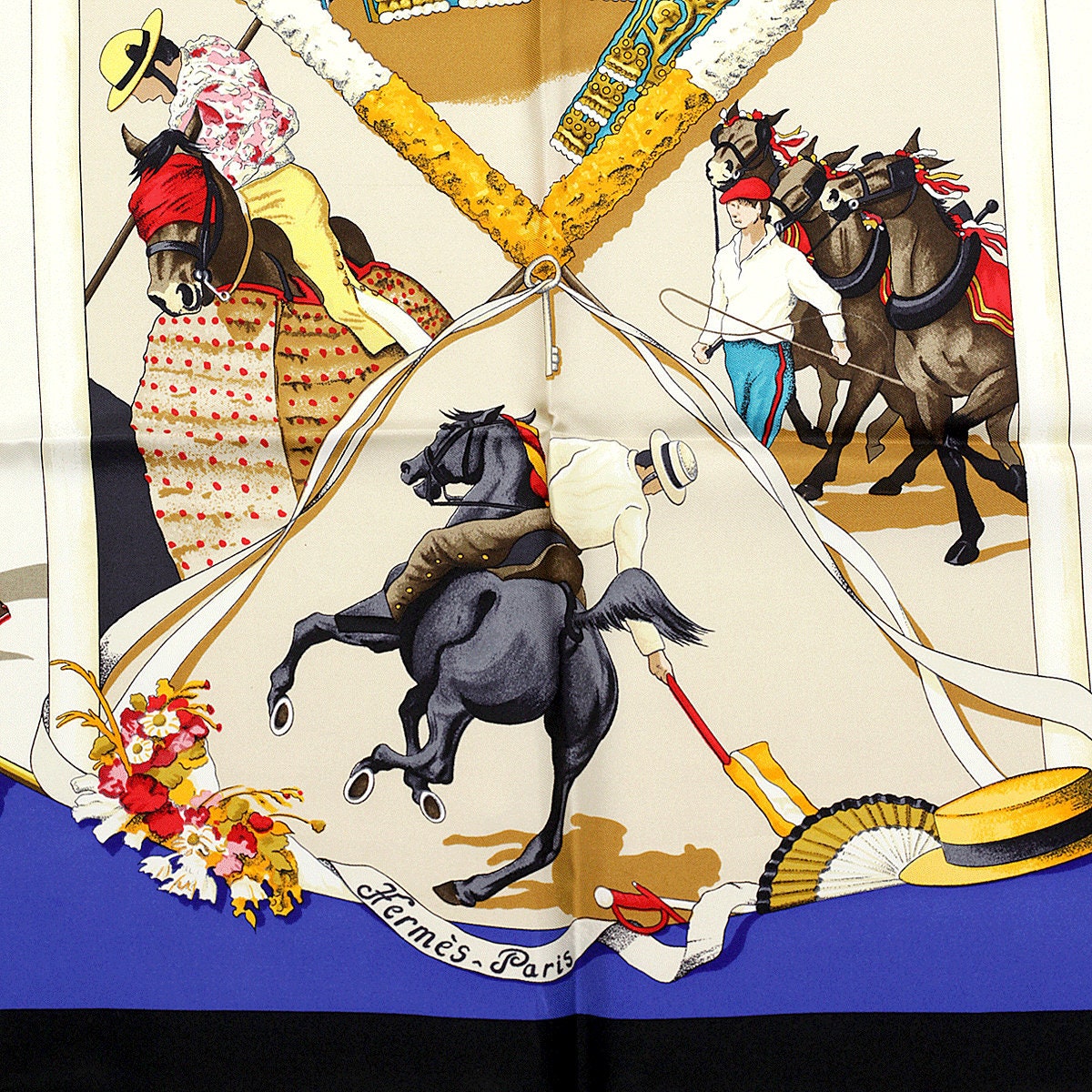 Hermes Scarf "Plaza de Toros" by Hubert de Watrigant 90cm Silk