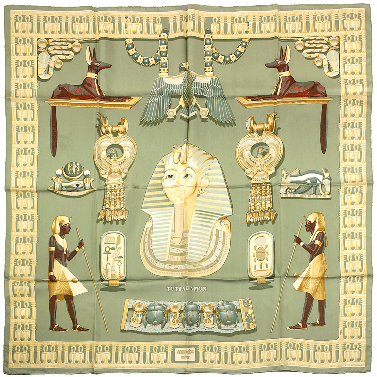 Hermes Scarf "Tutankhamun" by Vladimir Rybaltchenko 90cm Silk | Foulard Carre