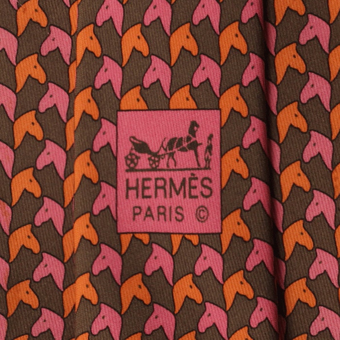 Hermes Men's Silk Tie Horse Heads Pattern 5327 | Necktie Cravate