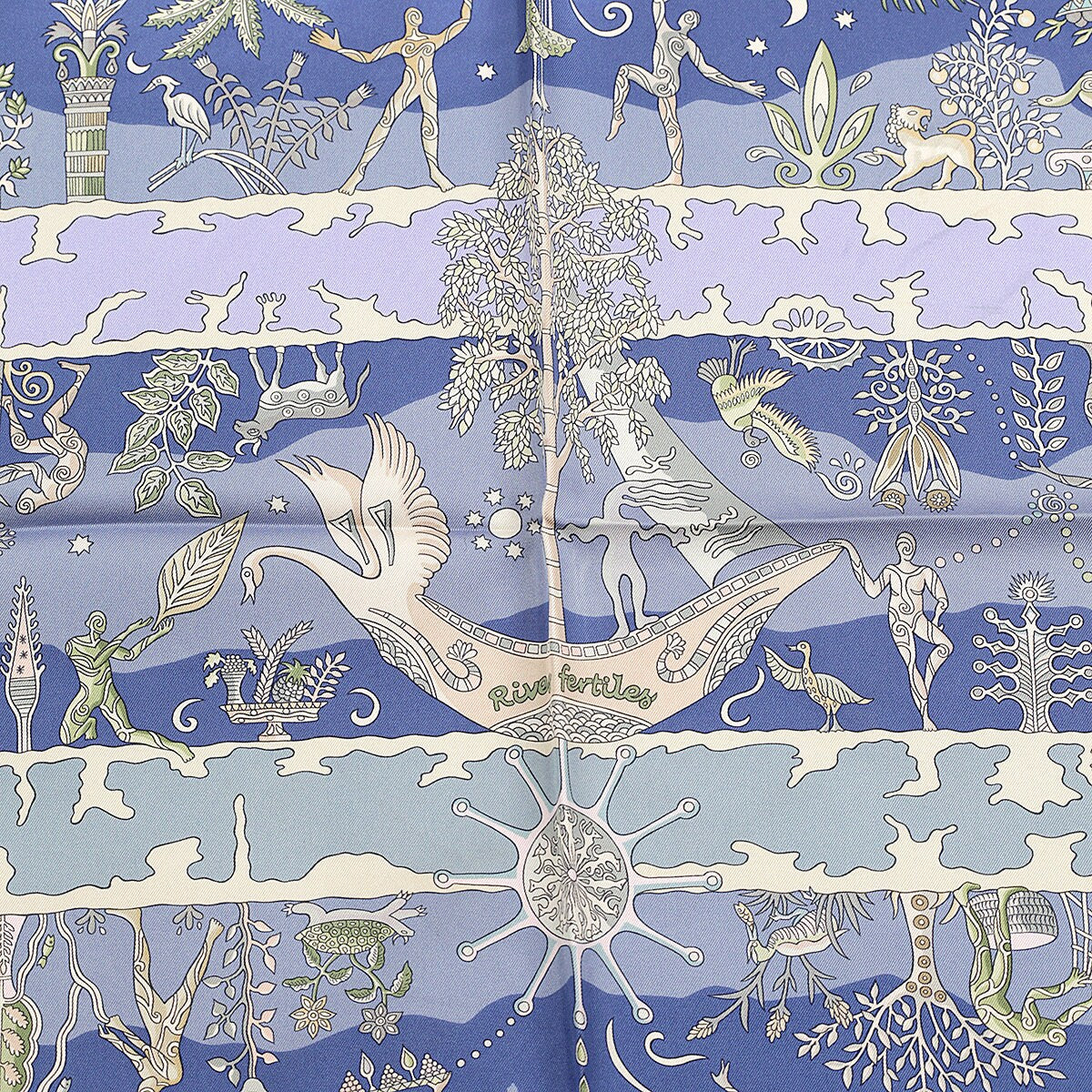 Hermes Scarf "Rives Fertiles" by Christine Henry 90cm Silk | Foulard Carre