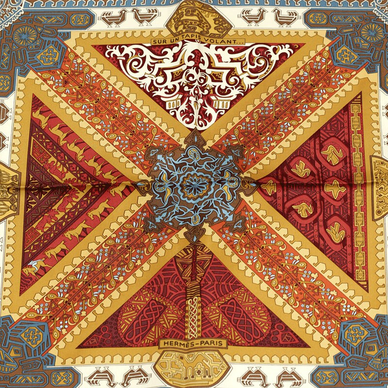 Hermes Scarf "Sur Un Tapis Volant" by Annie Faivre 90cm Silk | Carre Foulard