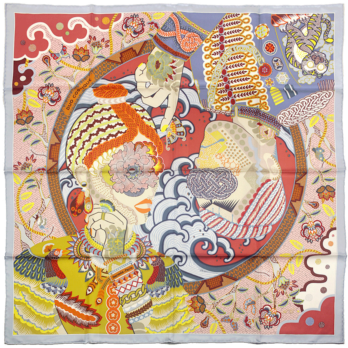 Hermes Scarf "Duo Cosmique" by Kohei Kyomori 90cm Silk | Carre Foulard