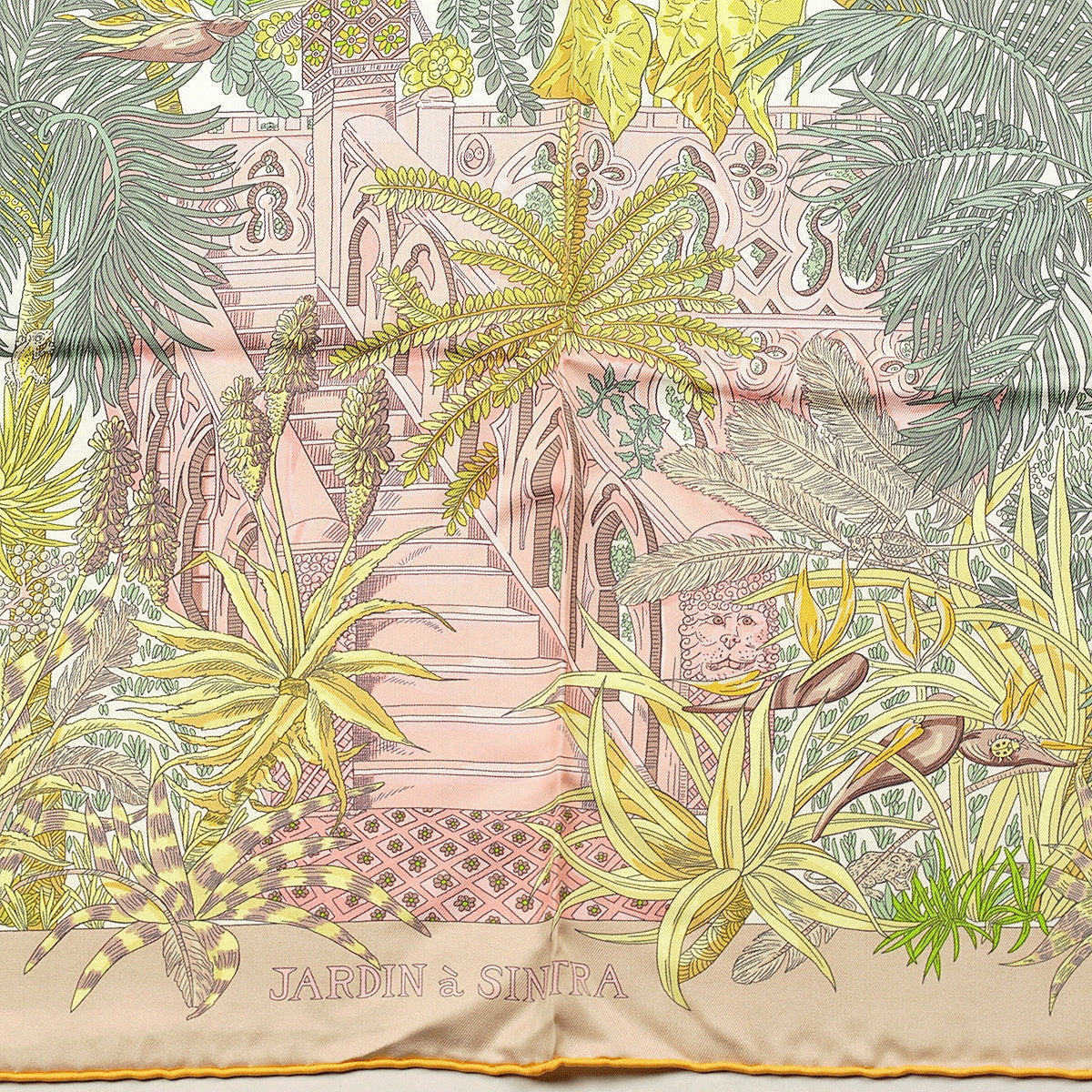 Hermes Scarf "Jardin a Sintra" by Annie Faivre 90cm Silk | Foulard Carre