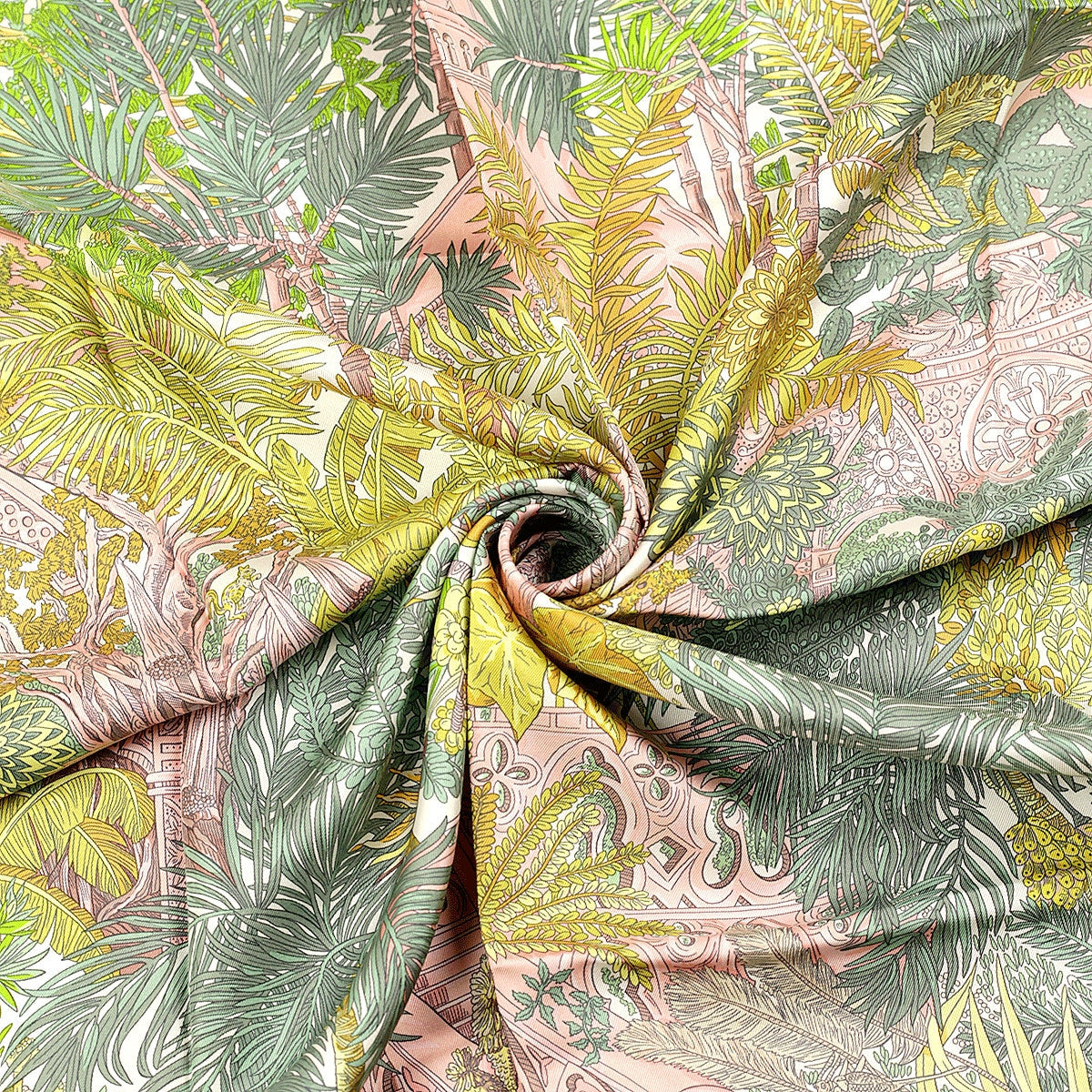 Hermes Scarf "Jardin a Sintra" by Annie Faivre 90cm Silk | Foulard Carre