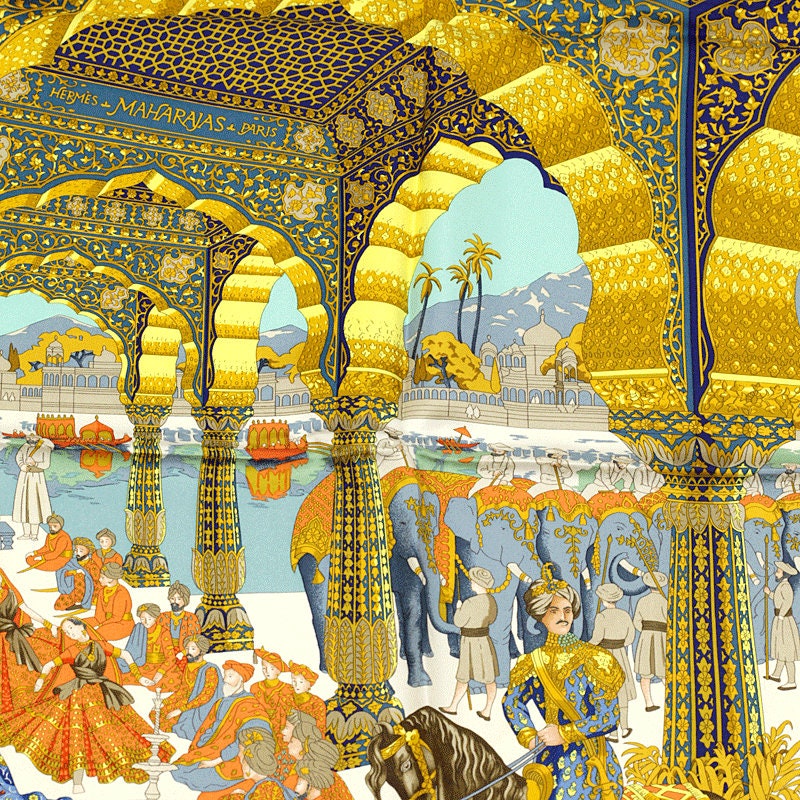 Hermes Scarf "Splendeur des Maharajas II" by Catherine Baschet 90cm Silk