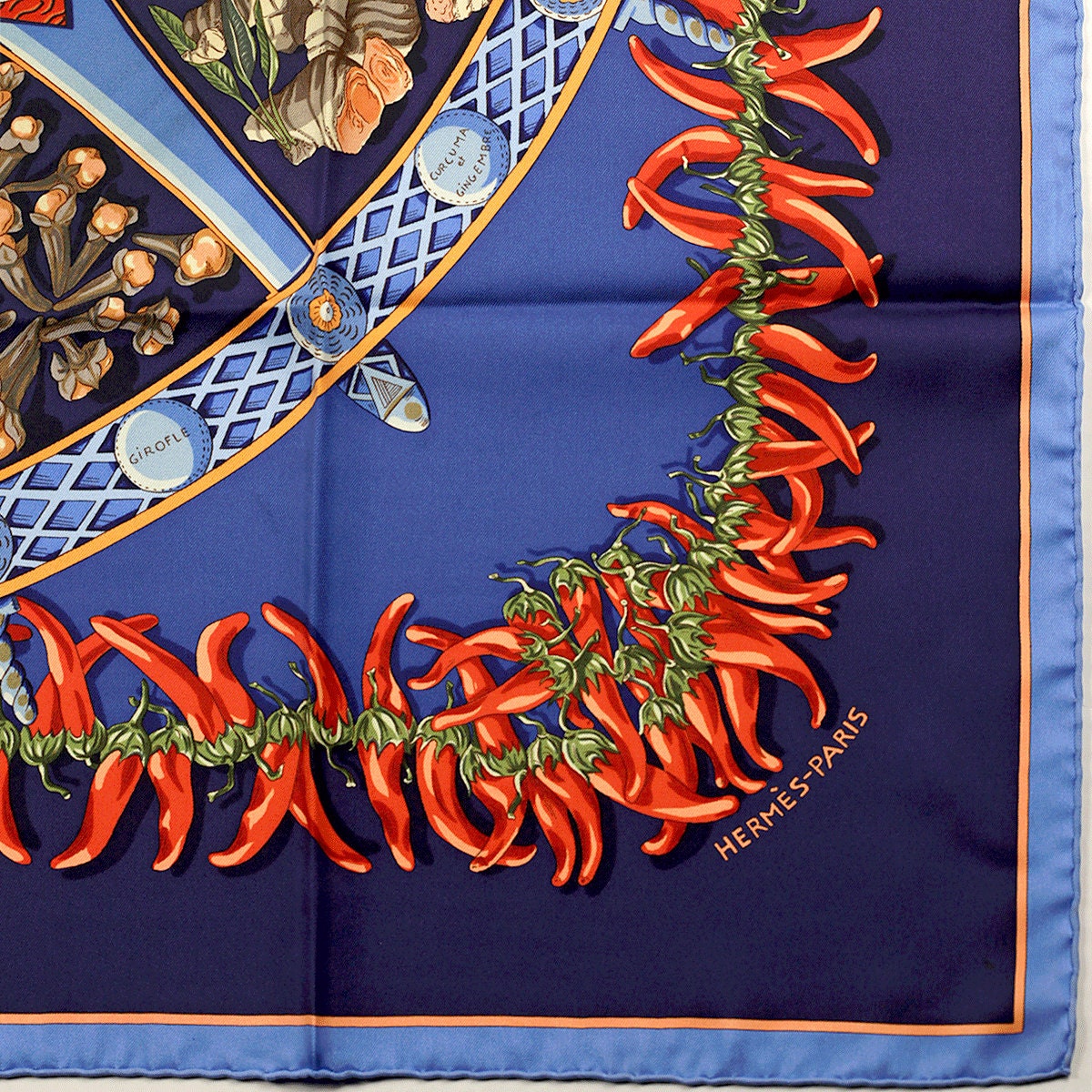 Hermes Scarf "Aux Pays de Epices" by Annie Faivre 90cm Silk | Carre Foulard