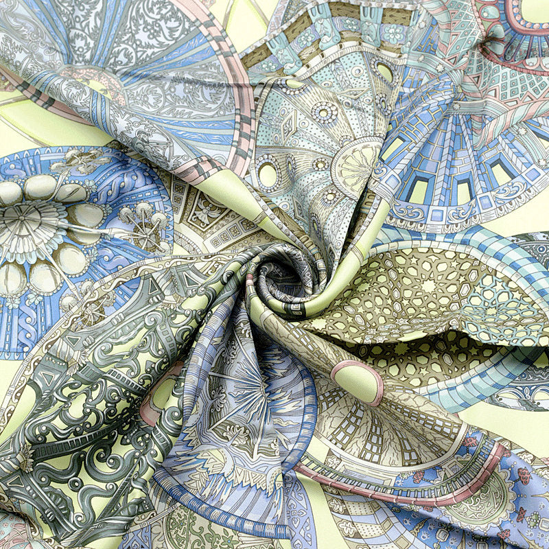 Hermes Scarf "Domes Celestes" by Annie Faivre 90cm Silk