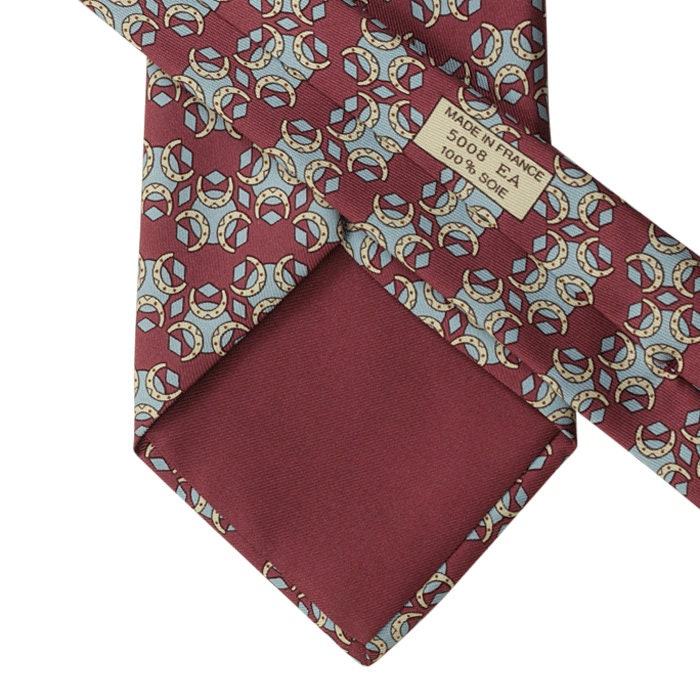 Hermes Men's Silk Tie Horseshoes Pattern 5008 | Necktie Cravate