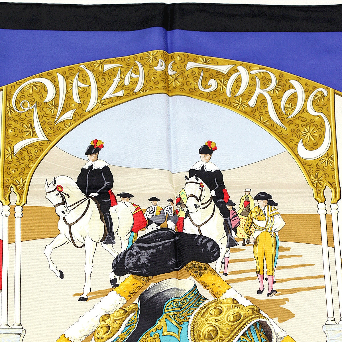 Hermes Scarf "Plaza de Toros" by Hubert de Watrigant 90cm Silk