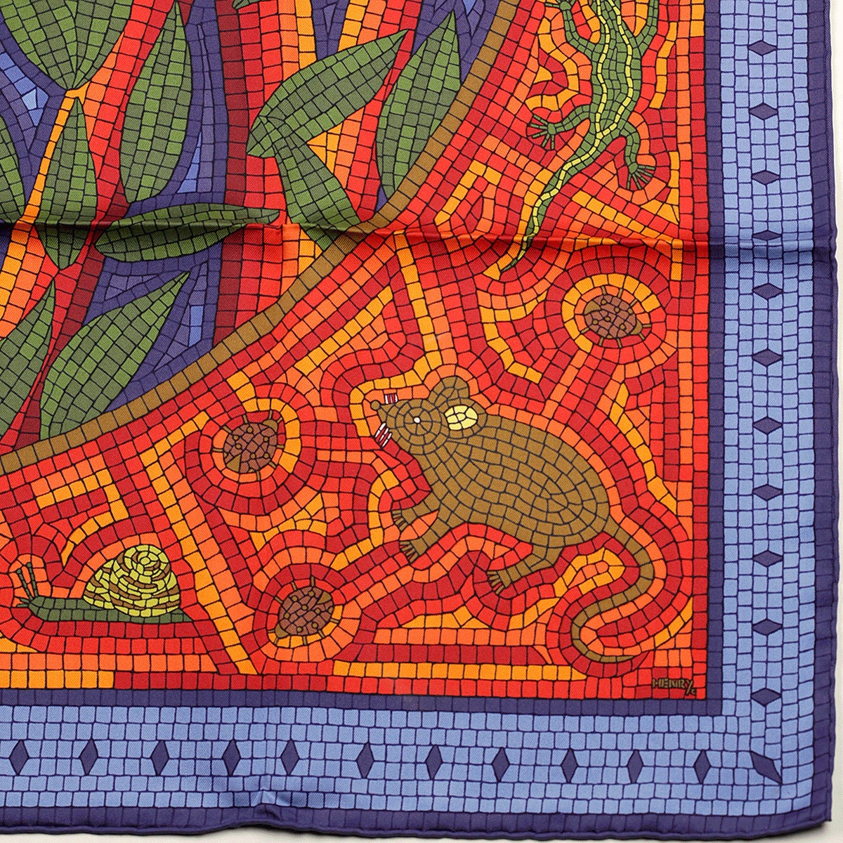 Hermes Scarf "Cave Felem" by Christine Henry 90cm Silk | Foulard Carre