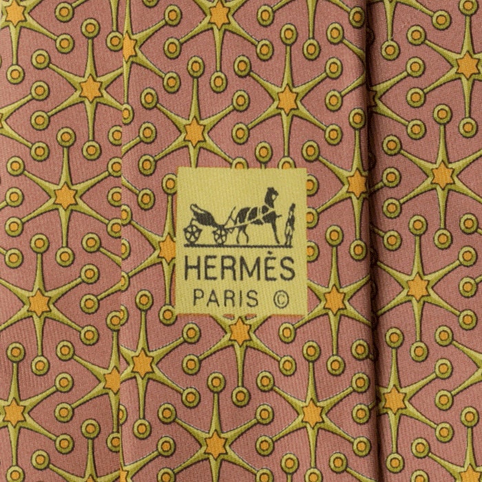 Hermes Men's Silk Tie Equestrian Geometric Pattern 7864 | Necktie Cravate