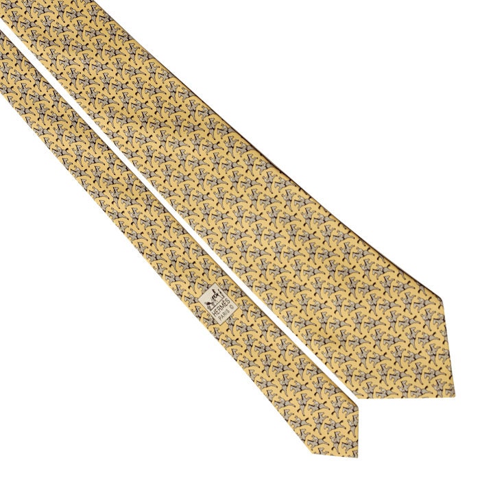 Hermes Men's Silk Tie Galloping Horses Pattern 5321 | Necktie Cravate