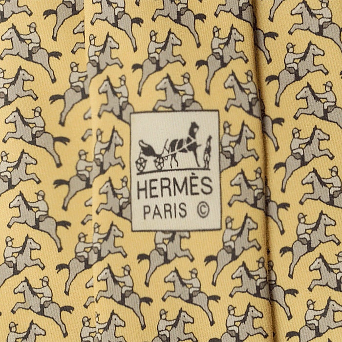 Hermes Men's Silk Tie Galloping Horses Pattern 5321 | Necktie Cravate
