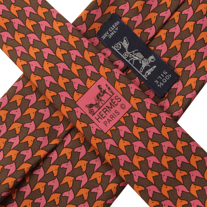 Hermes Men's Silk Tie Horse Heads Pattern 5327 | Necktie Cravate