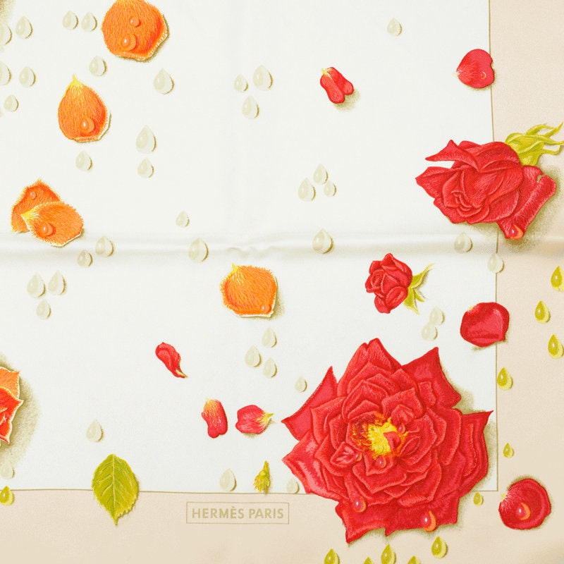 HERMES LA ROSEE（薔薇の雫）プチカレ/カレ45 Hermes Scarf 