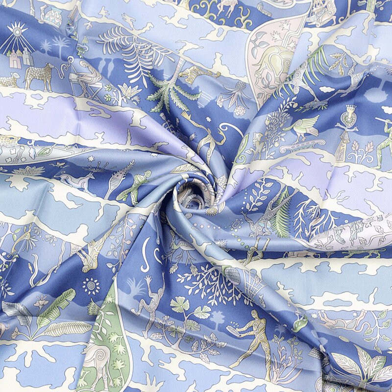 Hermes Scarf "Rives Fertiles" by Christine Henry 90cm Silk | Foulard Carre