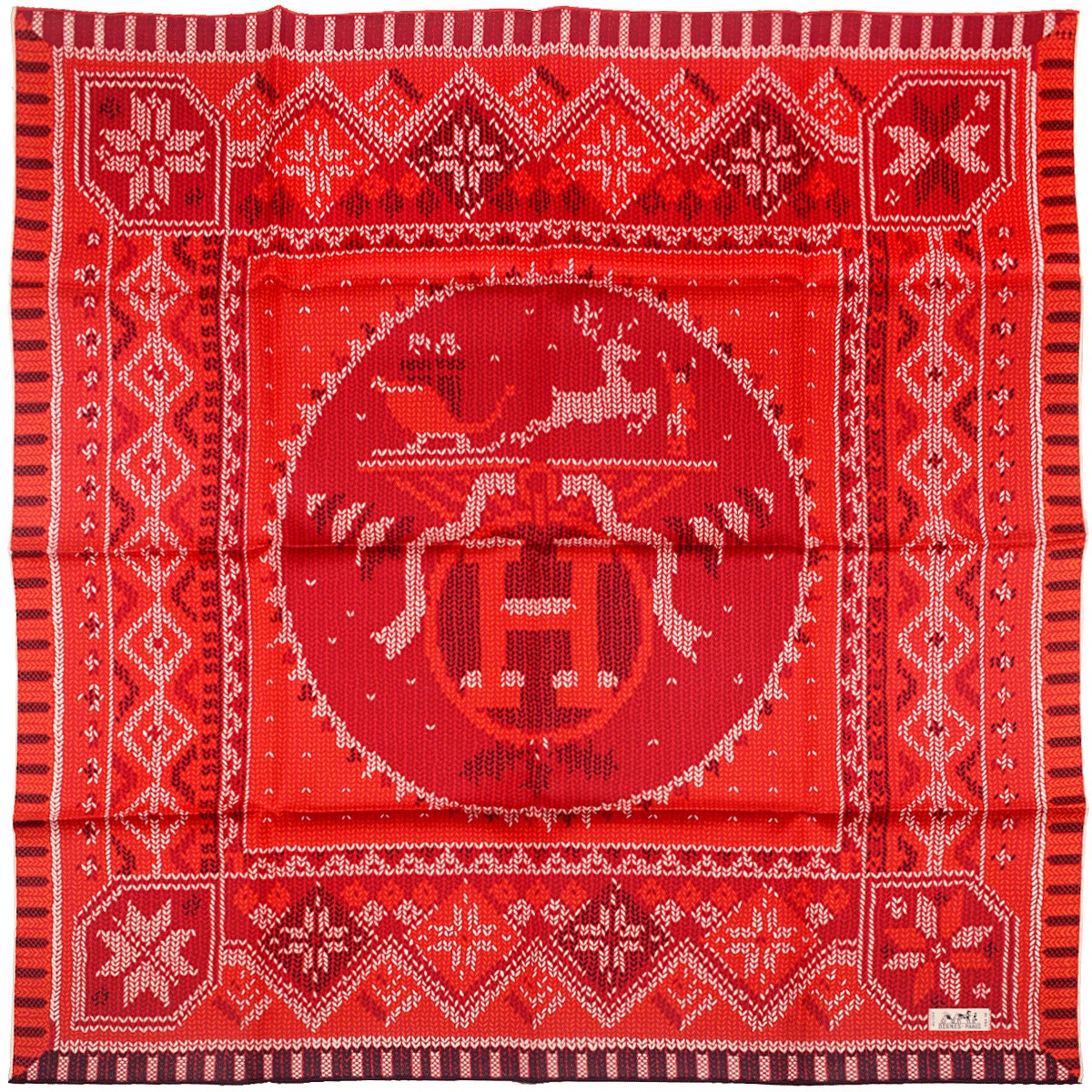 Hermes Scarf "Au Coin du Feu" by Dimitri Rybaltchenko 90cm Silk | Carre Foulard