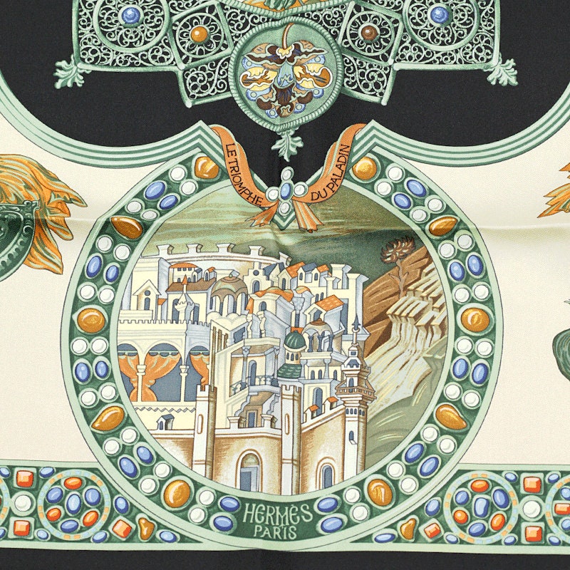 Hermes Scarf "Le Triomphe du Paladin" by Julia Abadie 90cm Silk | Carre