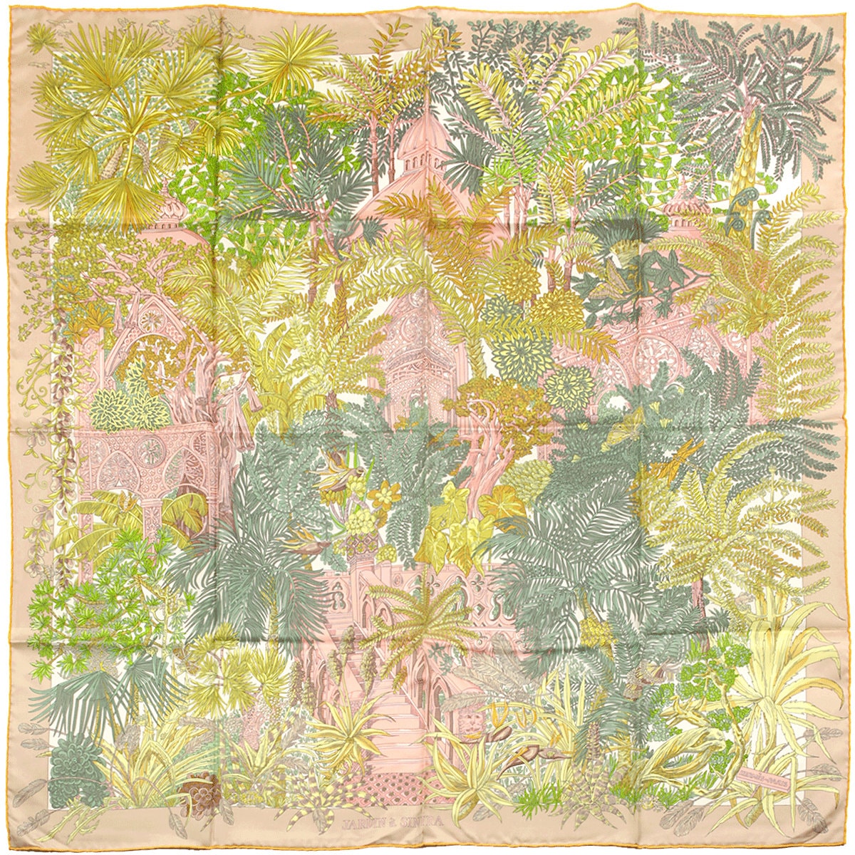 Hermes Scarf "Jardin a Sintra" by Annie Faivre 90cm Silk | Foulard Carre