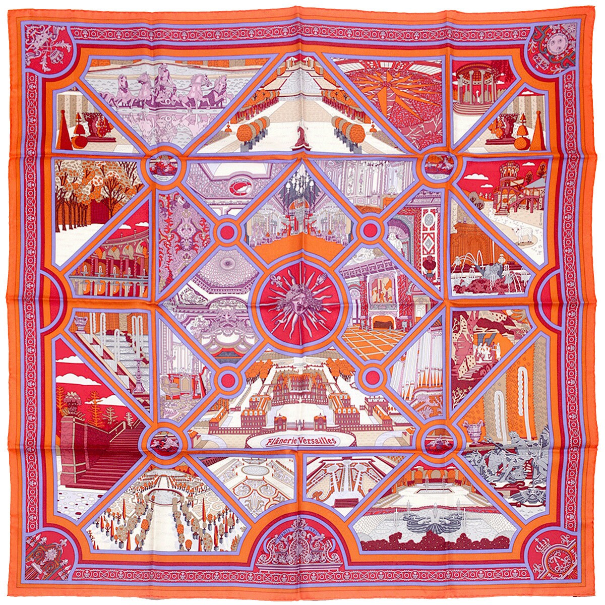 Hermes Scarf "Flanerie a Versailles" by Pierre Marie 90cm Silk | Carre Foulard