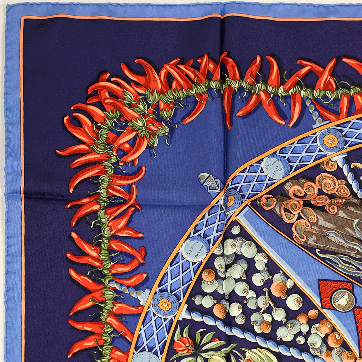 Hermes Scarf "Aux Pays de Epices" by Annie Faivre 90cm Silk | Carre Foulard