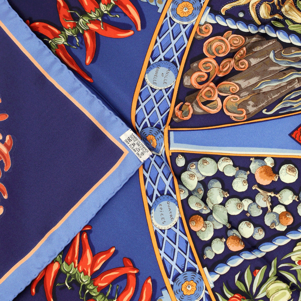 Hermes Scarf "Aux Pays de Epices" by Annie Faivre 90cm Silk | Carre Foulard