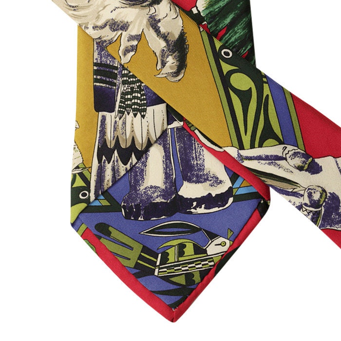 Hermes Men's Silk Tie Kachinas Scarf Print Kermit Oliver | Necktie Cravate