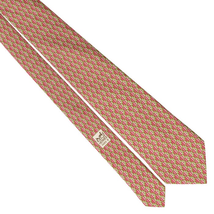 Hermes Men's Silk Tie Whimsical Tropical Fish Pattern 5562 | Necktie Cravate