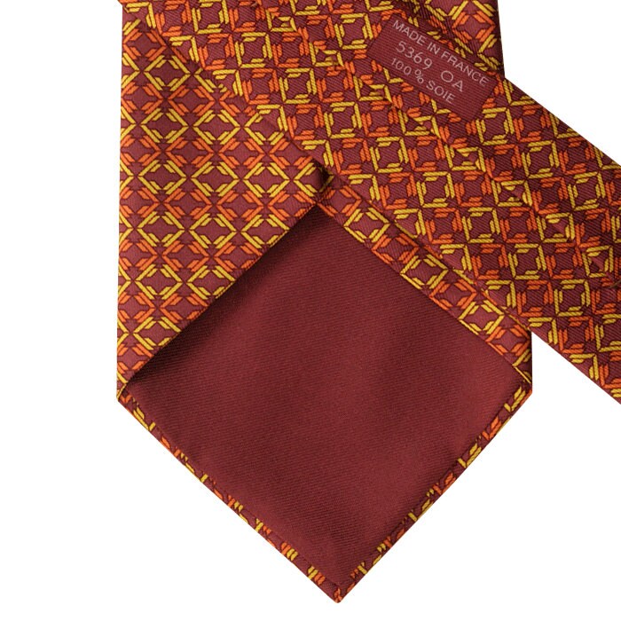 Hermes Men's Silk Tie Geometric Pattern 5369 | Necktie Cravate