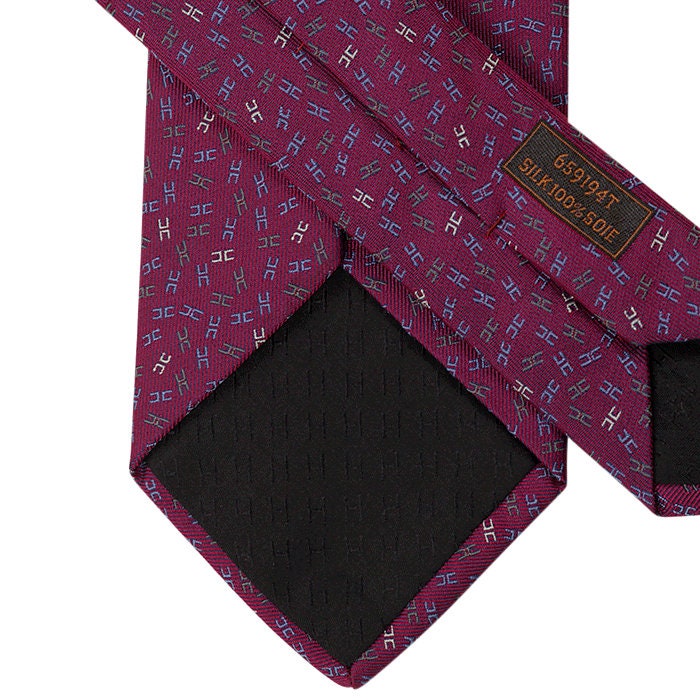 Hermes Men's Heavy Silk Tie H Geometric Pattern 659194T | Necktie Cravate