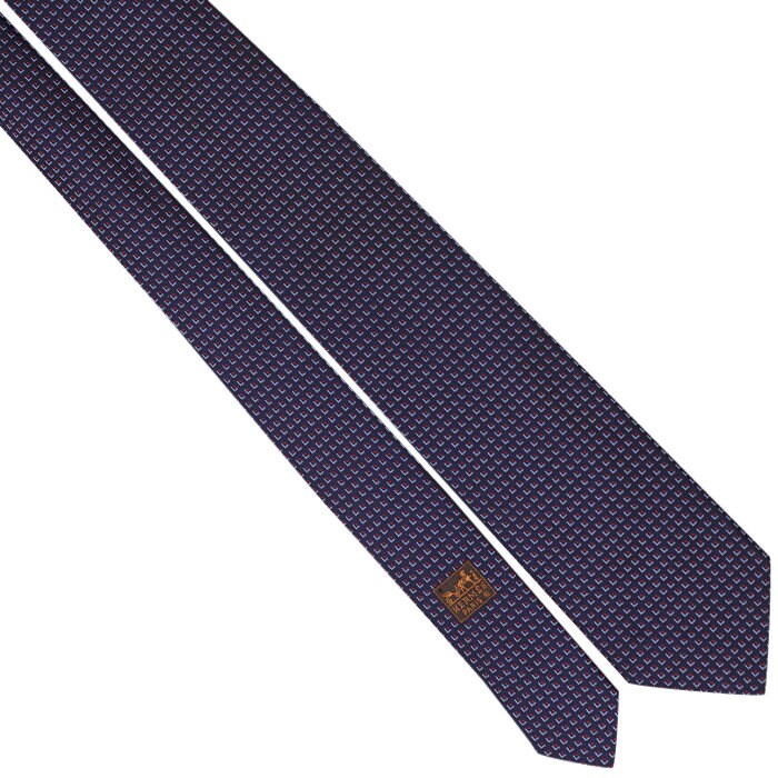 Hermes Men's Heavy Silk Tie Geometric Pattern 659199T | Necktie Cravate