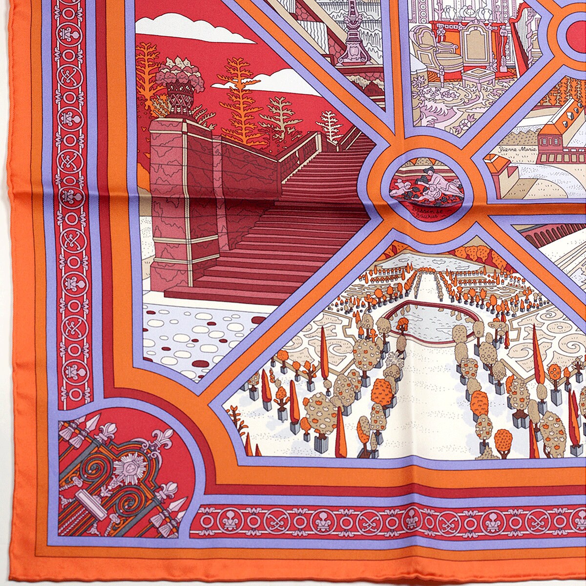 Hermes Scarf "Flanerie a Versailles" by Pierre Marie 90cm Silk | Carre Foulard