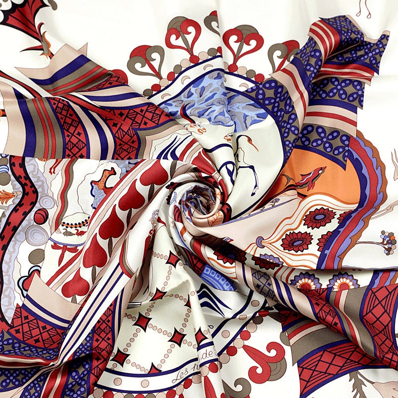 Hermes Scarf "Les Printemps de Thera" by Julia Abadie 90cm Silk | Carre Foulard